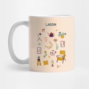 Print with Lagom lettering and cozy home stuff Mug